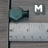Miniature Hexagon Glass Bottle 1:12 Scale Dollhouse Flask Fairy Garden Glass Vase 1 inch tall (green) - A097