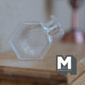 Miniature Hexagon Glass Bottle 1:12 Scale Dollhouse Flask Fairy Garden Glass Vase 1 inch tall (clear) - A097