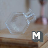 Miniature Hexagon Glass Bottle 1:12 Scale Dollhouse Flask Fairy Garden Glass Vase 1 inch tall (clear) - A097