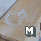Miniature Hexagon Glass Bottle 1:12 Scale Dollhouse Flask Fairy Garden Glass Vase 1 inch tall (clear) - A097