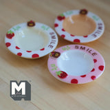 Miniature Soup Plates Set of 3 Dollhouse Tableware Pasta Bowls Soup Bowl 1-7/8 inch dia. (resin) - A036