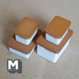 Miniature Storage Boxes Set of 4 , 1:12 Scale File Organizer Box with Lids (white brown) (plastic) - H020