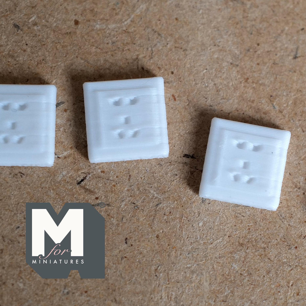 1:12 Scale Miniature Wall Outlets and Switches, Set of 10, 3/8 inch tall, DIY Dollhouse Supply (non-working) (white)