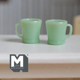 1:12 Scale Miniature Oversized Stacking Mugs Retro Diner Coffee Cups Dollhouse Kitchen 9/16 inch tall (green) (plastic) (style f) - A009