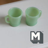 1:12 Scale Miniature Oversized Stacking Mugs Retro Diner Coffee Cups Dollhouse Kitchen 9/16 inch tall (green) (plastic) (style f) - A009