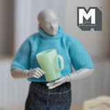 Miniature Beer Mugs Set of 2 Dollhouse Oversized Beer Steins 13/16 inch tall (green) (plastic) - A009