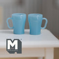 Miniature Beer Mugs Set of 2 Dollhouse Oversized Beer Steins 13/16 inch tall (blue) (plastic) - A009