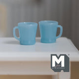 1:12 Scale Miniature Oversized Stacking Mugs Retro Diner Coffee Cups Dollhouse Kitchen 9/16 inch tall (blue) (plastic) (style e) - A009