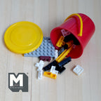 Miniature Building Blocks with Bucket 1:12 Scale Playroom Decor Dollhouse Nursery Accessories 1-7/16 inch tall (red yellow) - G099