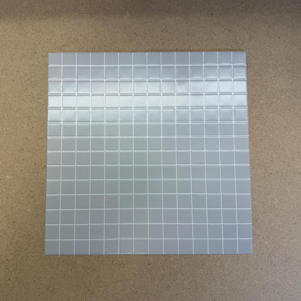 1:12 Scale Embossed Square Mosaic Tile Sheet, 8-1/4 inch square, DIY Dollhouse Supply (not self-adhesive) (gray)