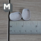 Miniature Irregular Shaped Food Trays Set of 2, 1:12 Scale Dollhouse Kitchen Decor Tableware 7/8 inch long (warm gray) (metal) - A034