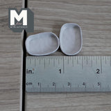 Miniature Irregular Shaped Food Trays Set of 2, 1:12 Scale Dollhouse Kitchen Decor Tableware 7/8 inch long (warm gray) (metal) - A034