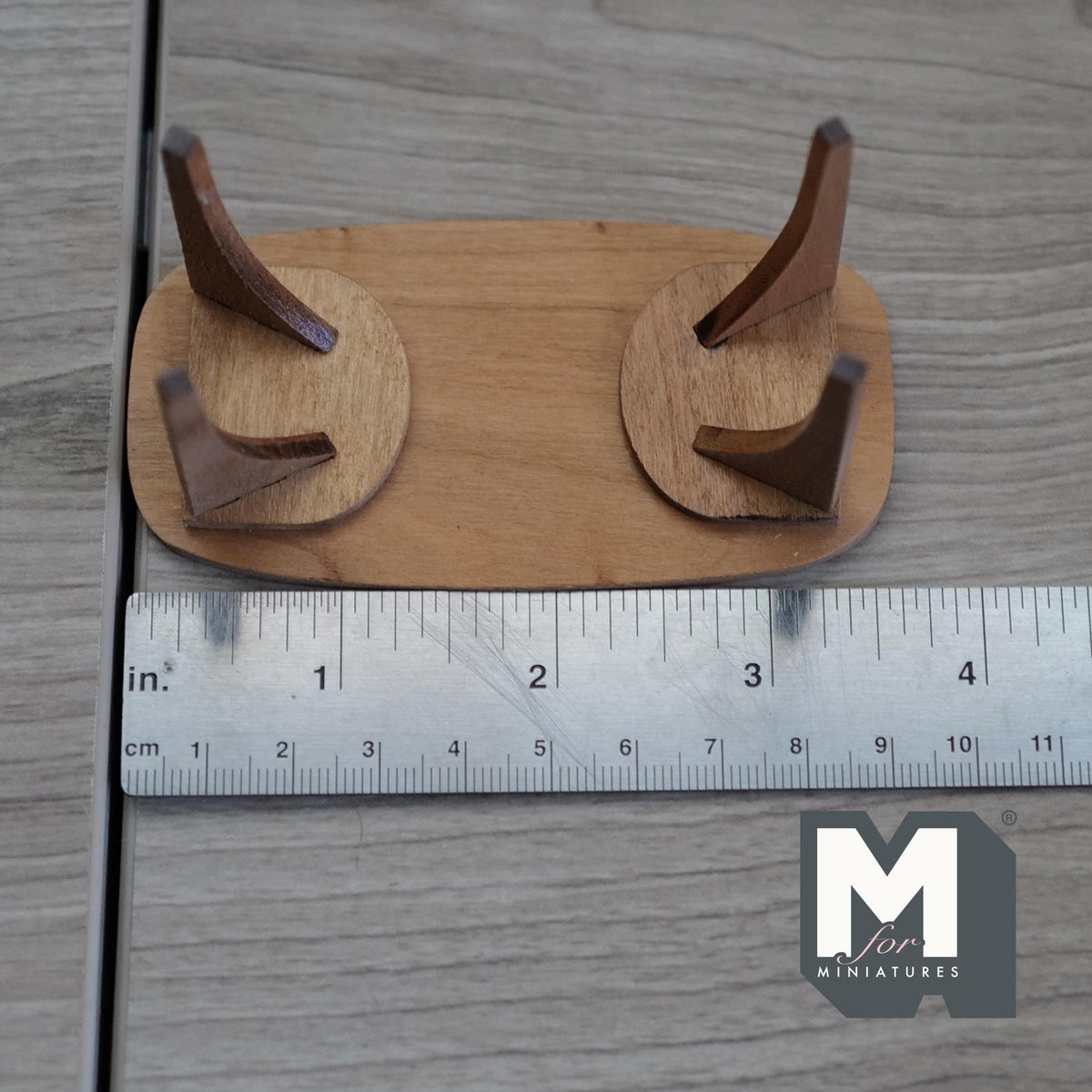 Miniature Wood Bench 1:12 Scale Miniature Entryway Bench Shoe Rack Bench 3-5/8 inch long (slightly stained) - H045