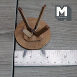 Miniature Coffee Table 1:12 Scale Dollhouse Furniture Round Table 1-15/16 inch tall (slightly stained) - H052
