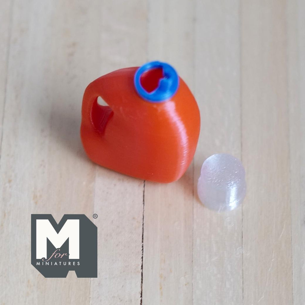 Miniature Detergent Bottle and Lid 1:12 Scale Dollhouse Laundry Room Empty Bottle Decor 1-5/16 inch tall (plastic) - F029