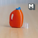 Miniature Detergent Bottle and Lid 1:12 Scale Dollhouse Laundry Room Empty Bottle Decor 1-5/16 inch tall (plastic) - F029