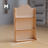 Miniature Wooden Magazine Rack 1:12 Scale Dollhouse 3 Tier Bookshelf Unpainted Book Rack 3-7/16 inch tall - D031