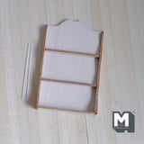Miniature Wooden Magazine Rack 1:12 Scale Dollhouse 3 Tier Bookshelf Unpainted Book Rack 3-7/16 inch tall - D031