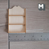 Miniature Wooden Magazine Rack 1:12 Scale Dollhouse 3 Tier Bookshelf Unpainted Book Rack 3-7/16 inch tall - D031