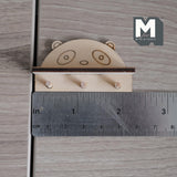 Miniature Panda Wall Shelf with Coat Pegs 1:12 Scale Unpainted Dollhouse Entryway Wall Rack  2-3/16 inch wide - D031