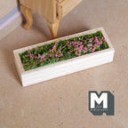 Miniature Planter Box with Pink Flowers 1:12 Scale Window Box Faux Greenery for Dollhouse Garden 3-1/8 inch long - B089