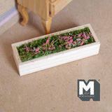 Miniature Planter Box with Pink Flowers 1:12 Scale Window Box Faux Greenery for Dollhouse Garden 3-1/8 inch long - B089