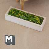 Miniature Planter Box with Yellow Flowers 1:12 Scale Window Box Faux Greenery for Dollhouse Garden 3-1/8 inch long - B089