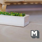 Miniature Planter Box with Yellow Flowers 1:12 Scale Window Box Faux Greenery for Dollhouse Garden 3-1/8 inch long - B089