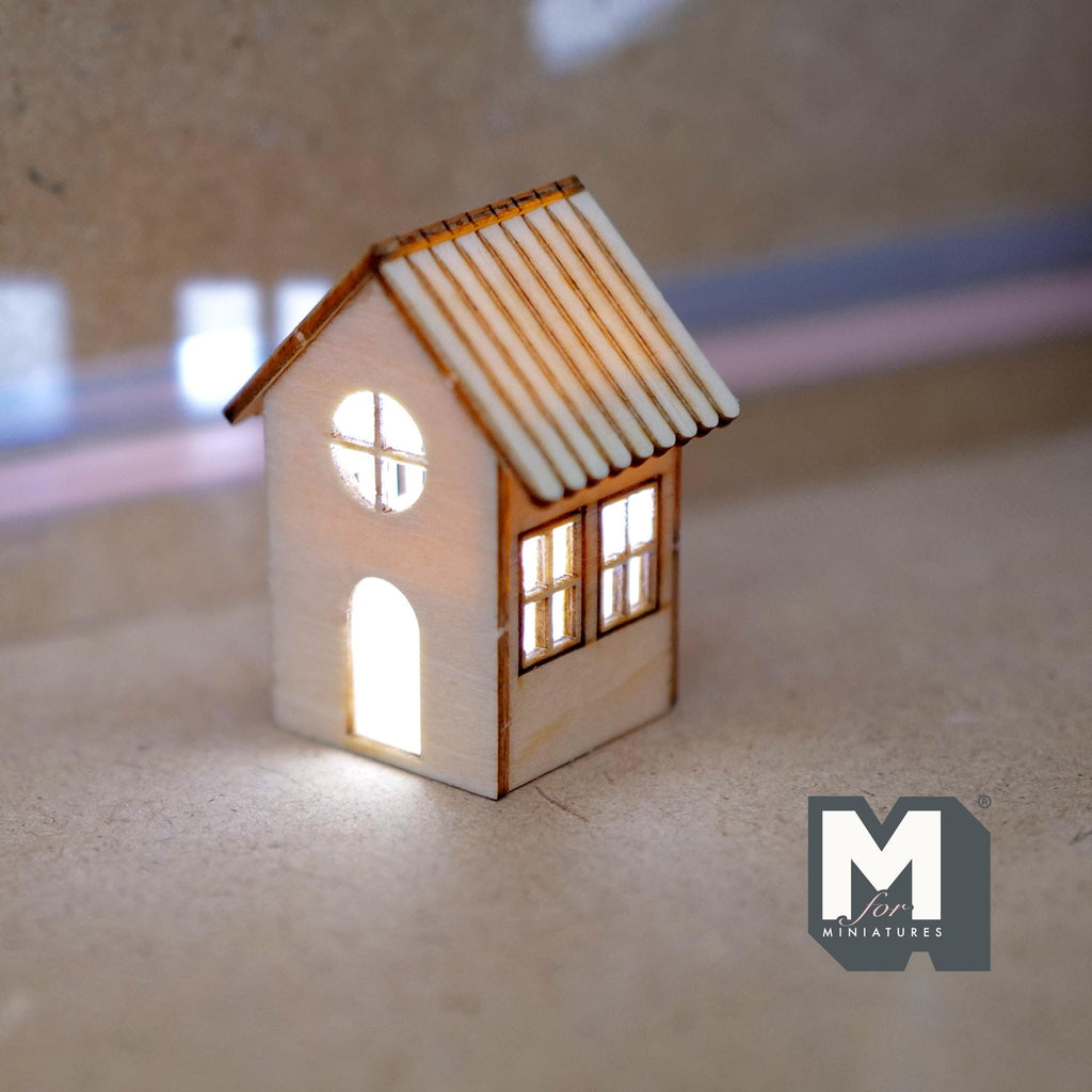 1:12 Scale Miniature House Lantern Kit with 2 LED Bulbs, Unassembled, 1-3/4 inch tall, DIY Dollhouse Supply