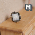 Miniature Copper Portrait Frame 1:12 Scale Dollhouse Metal Square Photo Frame with Stand 1/2 inch tall - B052