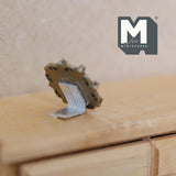 Miniature Copper Portrait Frame 1:12 Scale Dollhouse Metal Square Photo Frame with Stand 1/2 inch tall - B052