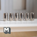 Miniature Tall Beer Cans Set of 6 , 1:12 Scale Dollhouse Beverage 3/4 inch tall (metal) (no labels) -