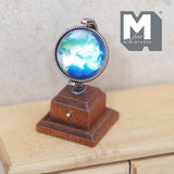 Miniature Spinning Globe with Wooden Base 1:12 Scale Dollhouse Rotating Decor 1-7/8 inch tall (copper) - G051