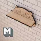 Miniature Panda Wall Shelf with Coat Pegs 1:12 Scale Unpainted Dollhouse Entryway Wall Rack  2-3/16 inch wide - D031