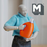 Miniature Detergent Bottle and Lid 1:12 Scale Dollhouse Laundry Room Empty Bottle Decor 1-5/16 inch tall (plastic) - F029