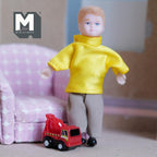 Miniature Cement Truck 1:12 Scale Concrete Truck Mixer Lorry Dollhouse Playroom Decor 13/16 inch tall (resin) - G079