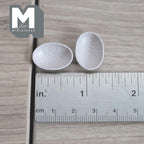 Miniature Irregular Shaped Food Bowls Set of 2, 1:12 Scale Dollhouse Kitchen Decor Tableware 13/16 inch long (warm gray) (metal) - A034