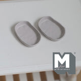 Miniature Irregular Shaped Food Trays Set of 2, 1:12 Scale Dollhouse Kitchen Decor Tableware 7/8 inch long (warm gray) (metal) - A034