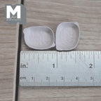 Miniature Irregular Shaped Food Bowls Set of 2, 1:12 Scale Dollhouse Kitchen Decor Tableware 7/8 inch long (warm gray) (metal) - A034