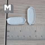 Miniature Oval Plates 1:12 Scale Dollhouse Tableware Oblong Plates Set of 2 , 1-1/4 inch long (cool grey) (metal) - A044