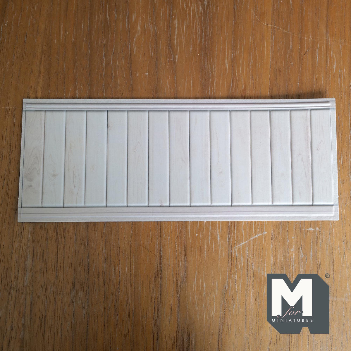 1:12 Scale Miniature Dollhouse Vertical Plank Wainscot Panel with Wood Grain, 8-1/4 inch long (foamboard) (light gray)