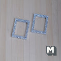 Miniature Ornate Frames Set of 2 , 1:12 Scale Dollhouse Gold Picture Frames Mini Frames 1-1/8 inch tall (resin) (silver) - A085
