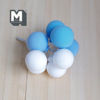 Miniature Balloons 1:12 Scale Large Size Rainbow Balloons Set of 8 (blue white) (foam) - F016