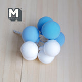 Miniature Balloons 1:12 Scale Large Size Rainbow Balloons Set of 8 (blue white) (foam) - F016
