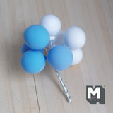 Miniature Balloons 1:12 Scale Large Size Rainbow Balloons Set of 8 (blue white) (foam) - F016