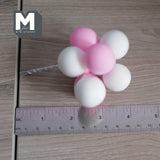 Miniature Balloons 1:12 Scale Large Size Rainbow Balloons Set of 8 (pink white) (foam) - F016