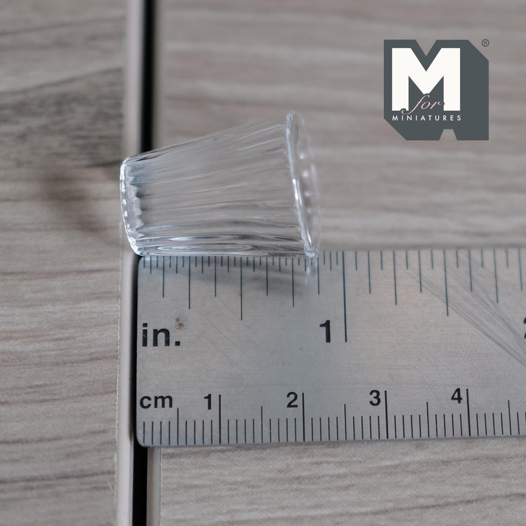 Miniature Glass Flower Pot 1:12 Scale Dollhouse Fairy Garden Glass Vase 7/8 inch tall -