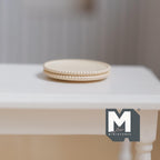 Miniature Dining Plates Dollhouse Tableware Serving Plates Set of 2 , 1-1/8 inch dia. (beige) (metal) - A041