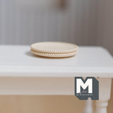 Miniature Dining Plates Dollhouse Tableware Serving Plates Set of 2 , 1-1/8 inch dia. (beige) (metal) - A041