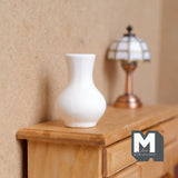 Miniature Ceramic Tall Flower Vase 1:12 Scale Dollhouse Supplies White Vase 1-7/16 inch tall -